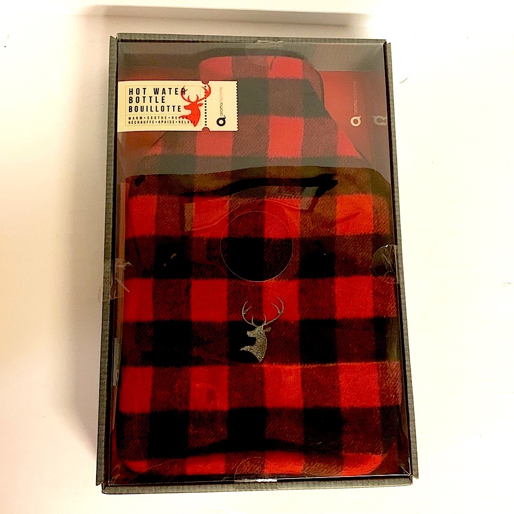 Aroma Home Hot Water Bottle Comforting Hot Water Bottle Red Black Canadian Moose